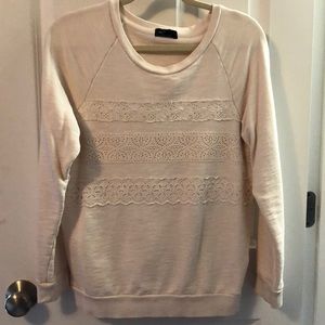 GAP Cream Crew Neck Sweatshirt w/ Lace detail